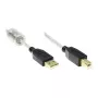 Good Connections USB 2.0 Hochwertiges Kabel mit Ferritkern und Goldkontakten, Transparent, 5m