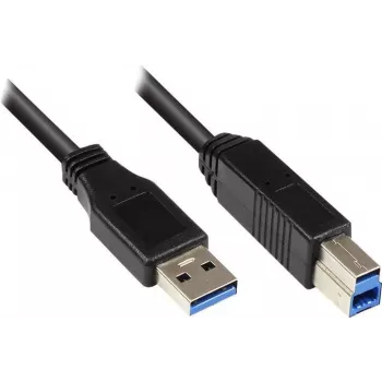 GoodConnections USB 3.0 Kabel A auf B Schwarz 5m
