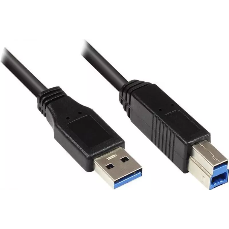 GoodConnections USB 3.0 Kabel A auf B Schwarz 5m