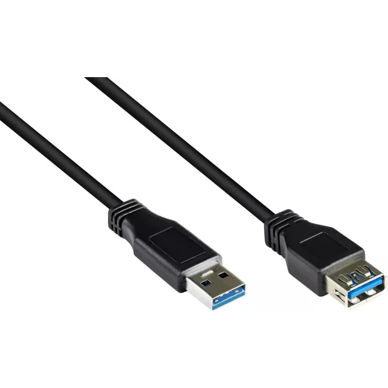 GoodConnections USB 3.0 Verlängerungskabel – A-Stecker auf A-Buchse, 1,8 m, Schwarz (2711-S02)