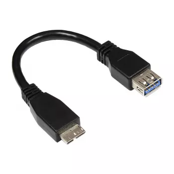GoodConnections USB 3.0 OTG Adapterkabel, Micro USB B Stecker auf USB-A Buchse, Schwarz, 0,1 m