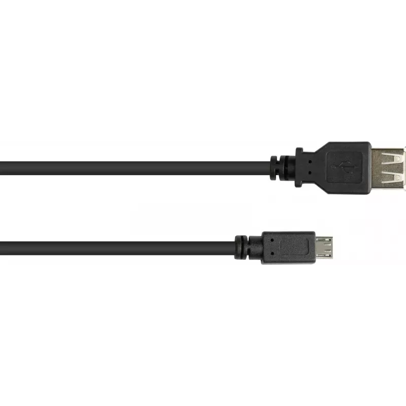 GoodConnections USB-OTG Adapterkabel, Micro-USB Typ B Stecker auf USB Typ A Buchse, USB 2.0, 0,1 m, Schwarz