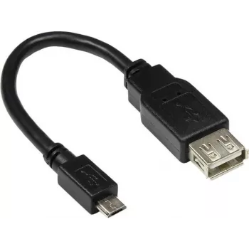 GoodConnections USB-OTG Adapterkabel, Micro-USB Typ B Stecker auf USB Typ A Buchse, USB 2.0, 0,1 m, Schwarz