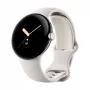 Google Pixel Watch LTE 41mm poliertes Silbergehäuse mit Sportarmband - Chalk