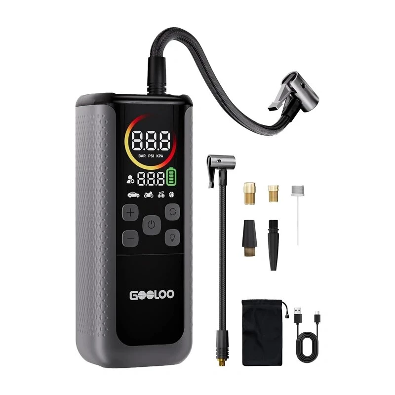 GOOLOO GT160 Dual Reifenfüller | 12V DC, 150 PSI, Digitalanzeige, 70 L/min, Auto-Stopp, LED-Arbeitslicht
