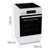 Gorenje GEC 5C41 WG Freistehender Elektroherd – Weiß, 50 cm, 70 L, 9 Funktionen