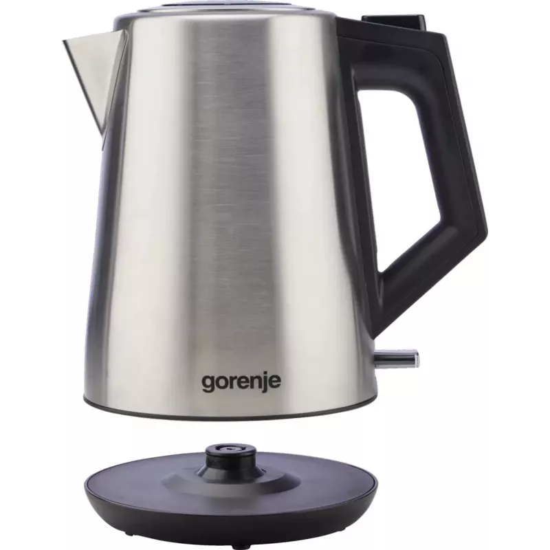 Gorenje K17OS Kabelloser Wasserkocher, 1,7 L, 2200 W, Edelstahl / Schwarz