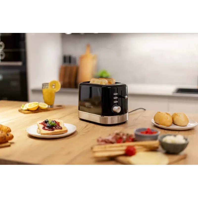 Gorenje T800DB 2-Scheiben-Toaster, 800 W, 7 Bräunungsstufen, Schwarz