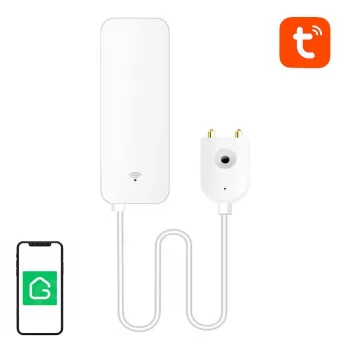 GOSUND S5 WiFi Smart Water Leak Sensor mit Tuya App-Benachrichtigungen, 2,4 GHz, IP67-Sonde, Weiß