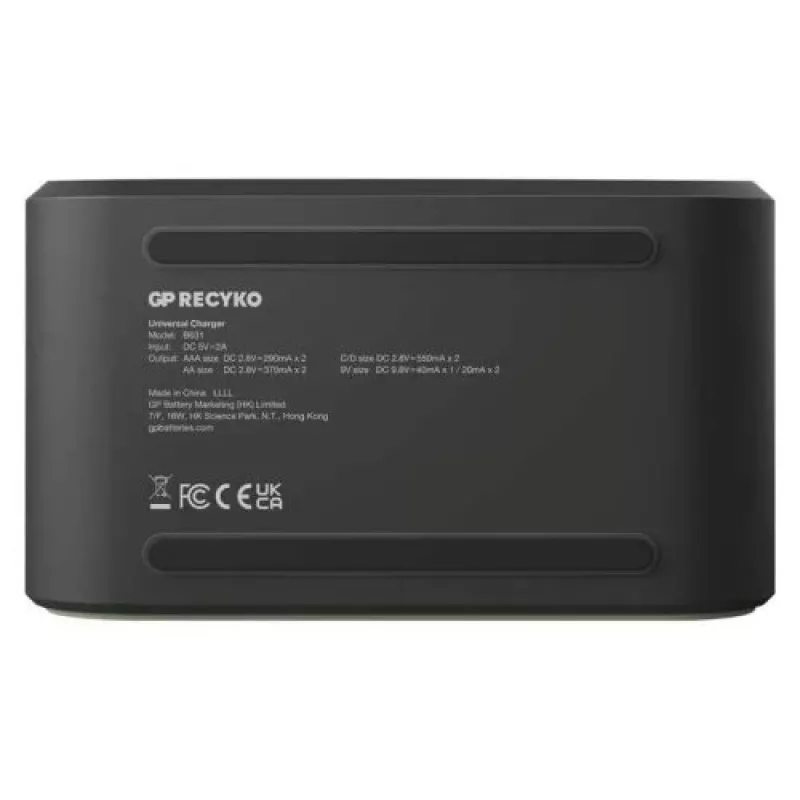 GP Batterieladegerät B361 mit 4 Kanälen, 2600 mAh, 2,8 V, Schwarz EU