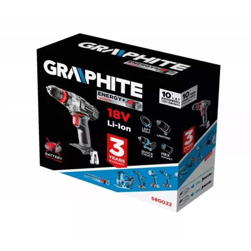GRAPHITE 58G022 Energy+ 18V Akku-Schrauber 1250 U/min