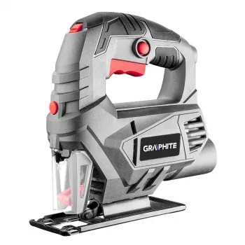 Graphite 58G047 800 W Stichsäge mit Laserführung, LED-Licht, Pendelhub, werkzeuglosem Sägeblattwechsel, 80 mm Holzschnitttiefe, 230 V