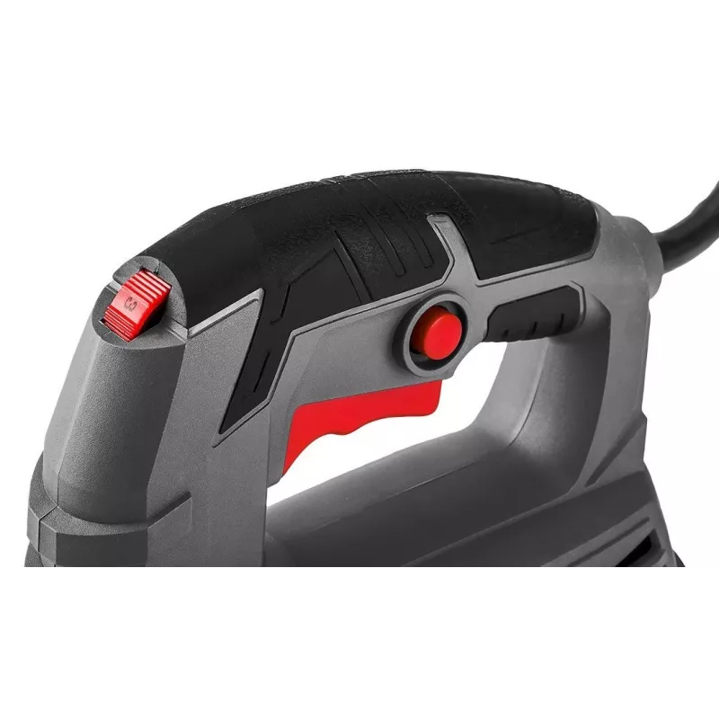 Graphite 58G047 800 W Stichsäge mit Laserführung, LED-Licht, Pendelhub, werkzeuglosem Sägeblattwechsel, 80 mm Holzschnitttiefe, 230 V