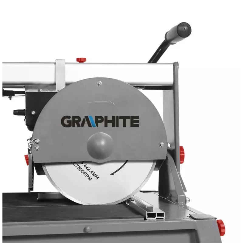 Graphite 59G892 Elektrische Fliesenschneidemaschine 1500W, 250mm Sägeblatt, 1200mm Schnittlänge, Tisch 1230x460mm