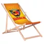 GRB GreenBlue GB183 Klassischer Buchenholz-Liegestuhl mit Enjoy The Summer Aufdruck