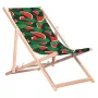 GRB GreenBlue GB183 Klassischer Buchenholz-Liegestuhl mit Wassermelonen-Print