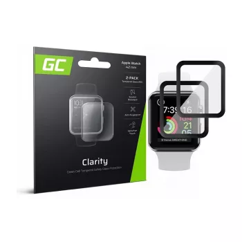 Green Cell GL88 2x GC Clarity Displayschutz für Apple Watch 42mm (Temperglas, 9H, klar)