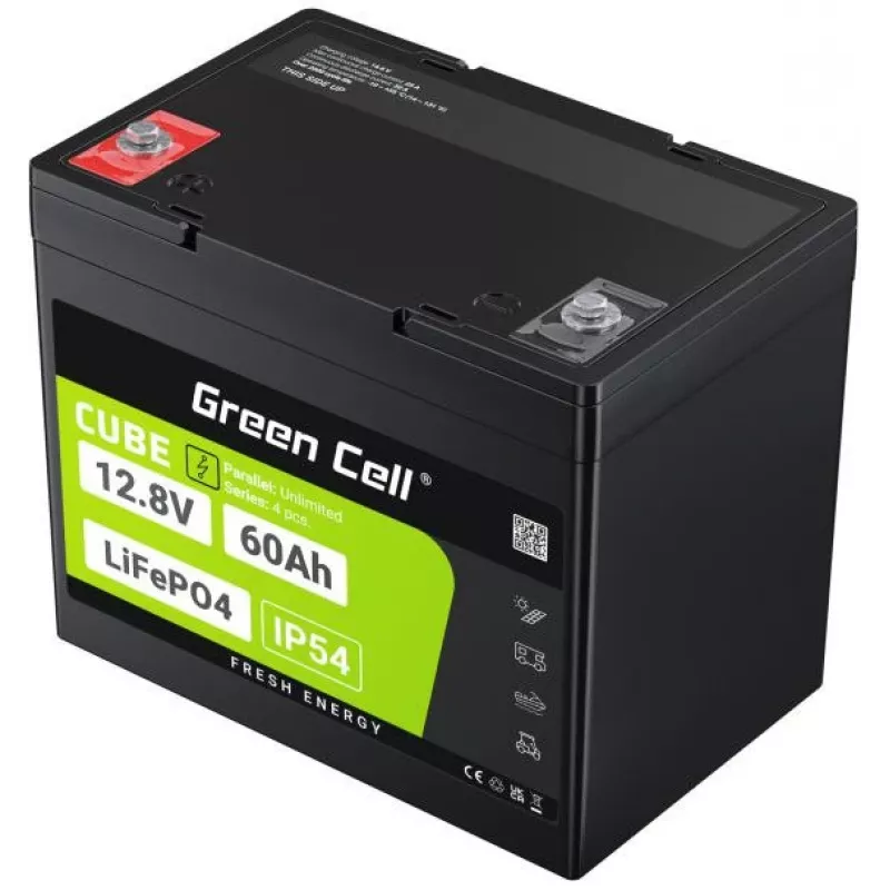 Green Cell LFPGC12V60AH UPS-Batterie Lithium-Eisenphosphat (LiFePO4) 12,8 V 60 Ah