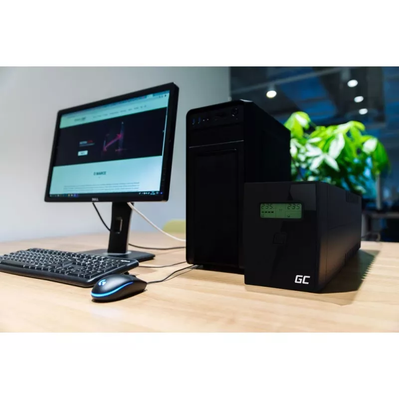 Green Cell Power Proof USV 600VA / 360W Line-Interactive Tower (2x Schuko, USB, AVR)