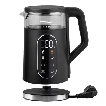 GREENBLUE Kabelloser Wasserkocher GB670 B 1,7L 2200W Schwarz/Silber