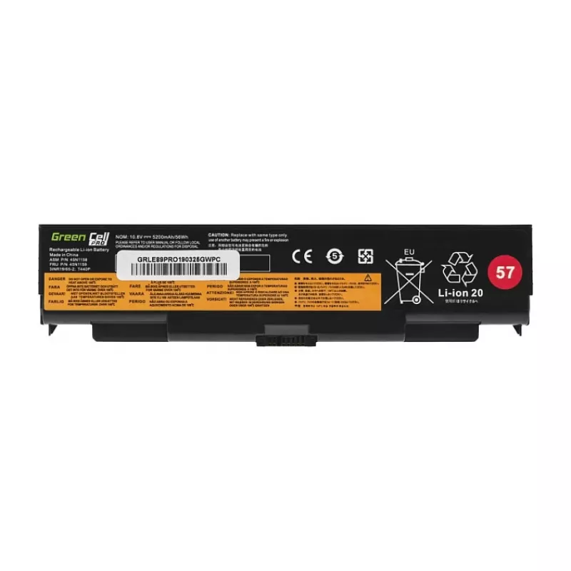 GREENCELL LE89PRO Laptop-Akku für Lenovo ThinkPad T440/T540/W540/L440/L540/E540 – 11,1 V 5200 mAh 6 Zellen Schwarz
