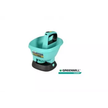 GREENMILL Elektrischer Rotations-Sämaschine für den Garten 2,7L Akku-betriebener Streuer für Saatgut, Dünger, Salz