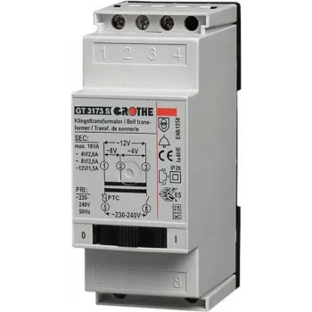 Grothe Klingeltransformator GT 3173 S 4-12V 2/1,5A mit Netzschalter (14083)