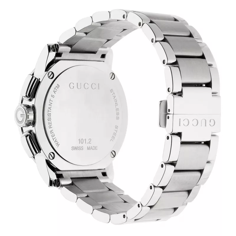 Gucci G-Chrono Herrenuhr YA101204 44mm Edelstahl Schwarzes Zifferblatt Chronograph Datum