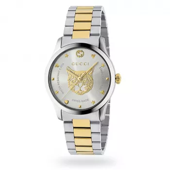Gucci G-Timeless Herrenuhr YA1264074 38mm Edelstahl Silbernes Zifferblatt