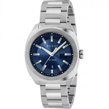 Gucci G-Timeless Herrenuhr YA142303 41mm Edelstahl Schwarzes Zifferblatt