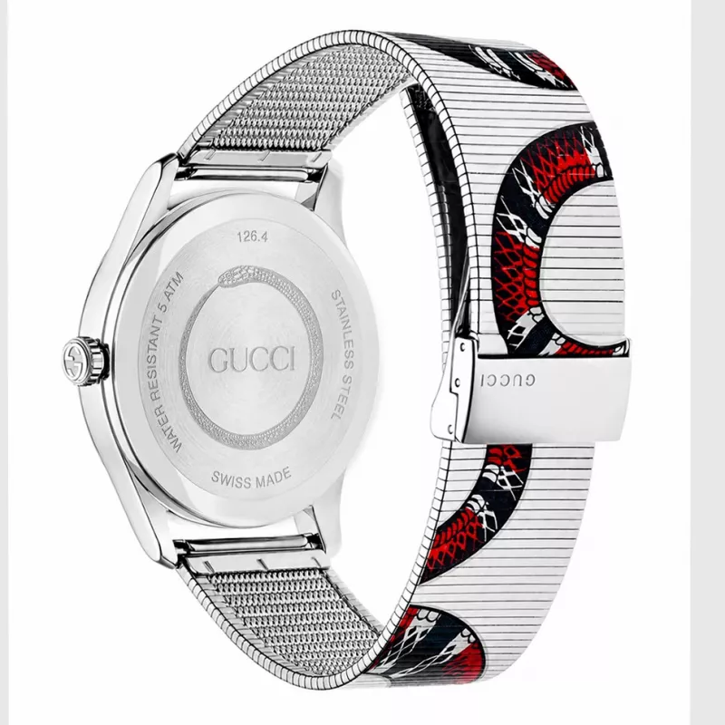 GUCCI G-Timeless Unisex Swiss Quartz Watch YA1264123 38mm Stainless Steel Silver Dial