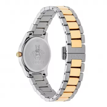 GUCCI G-Timeless Damenuhr YA126596 27mm Edelstahl Silbernes Zifferblatt