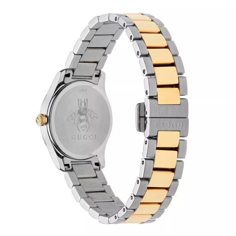 GUCCI G-Timeless Damenuhr YA126596 27mm Edelstahl Silbernes Zifferblatt