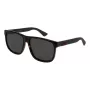 Gucci GG0010S-003 Herren eckige Sonnenbrille, glänzend schwarzer Rahmen, graue Gläser, 58/16/145 mm