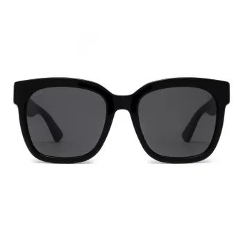GUCCI GG0034SN-001 Damen eckige Sonnenbrille 54/20/140 mm Schwarz Acetat Grau Nylon UV400