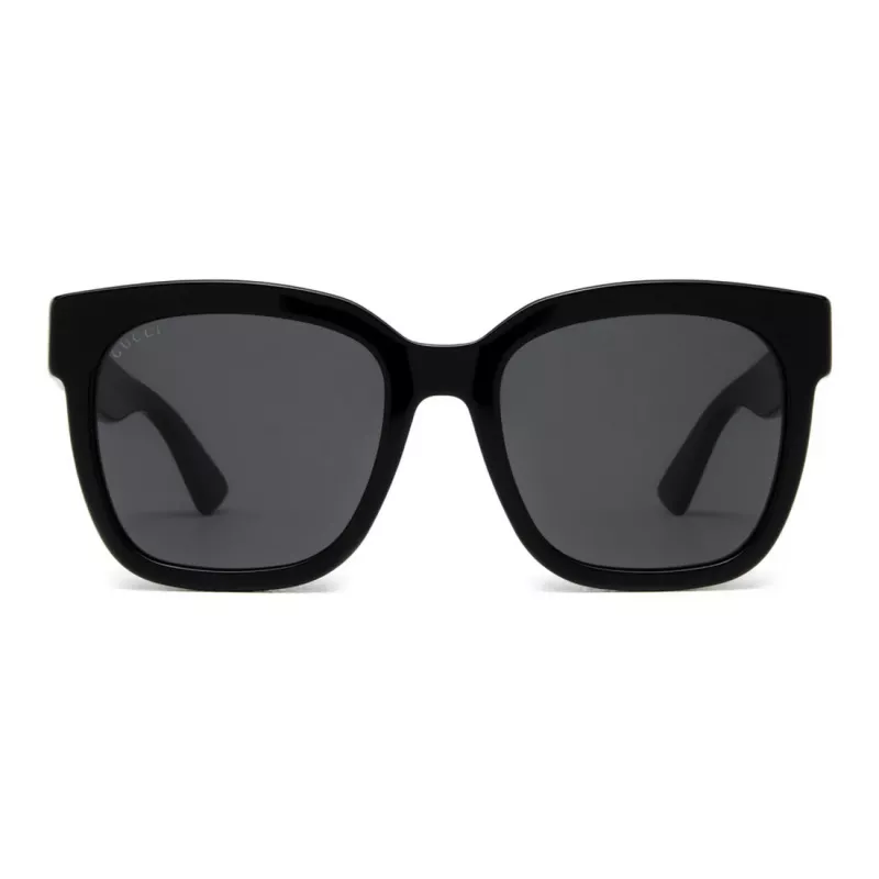 GUCCI GG0034SN-001 Damen eckige Sonnenbrille 54/20/140 mm Schwarz Acetat Grau Nylon UV400