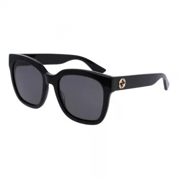 GUCCI GG0034SN-001 Damen eckige Sonnenbrille 54/20/140 mm Schwarz Acetat Grau Nylon UV400