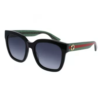 Gucci GG0034SN-002 Cat Eye Sonnenbrille Schwarz Grau 54mm
