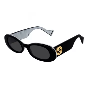 Gucci GG0517S-001 Damen eckige Acetat-Sonnenbrille Schwarz/Grau 52mm