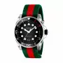 GUCCI Herrenuhr YA136209A 45mm Swiss Quarz Edelstahl Gummi Schwarz