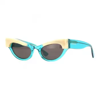 GUCCI Damen GG1167S-004 Katzenaugen-Sonnenbrille Schwarzes Acetat Dunkelgraue Gläser 52/21/140 mm