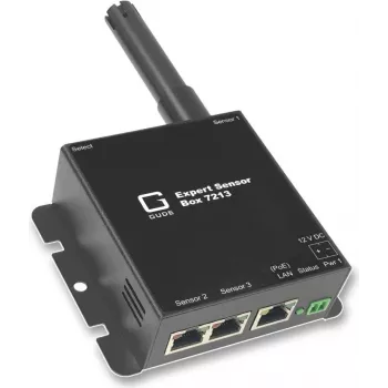 Güde Expert Sensor Box 7213-3 - Netzwerk-Umgebungsüberwachungsgerät mit Temperatur, Luftfeuchtigkeit, 2 Sensoranschlüssen, 2 digitalen Eingängen, Relaisausgang