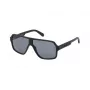 GUESS GF00047-6102A Herren Rechteck-Sonnenbrille - Glänzend Schwarzer Rahmen, Rauchgläser, 61mm