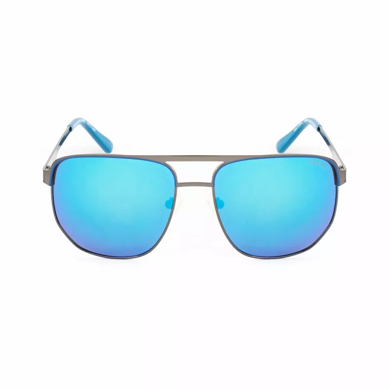 Guess GF00061-6106X Herren-Sonnenbrille, schwarzer Rahmen, graue Gläser, 61 mm