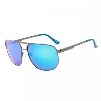 Guess GF00061-6106X Herren-Sonnenbrille, schwarzer Rahmen, graue Gläser, 61 mm