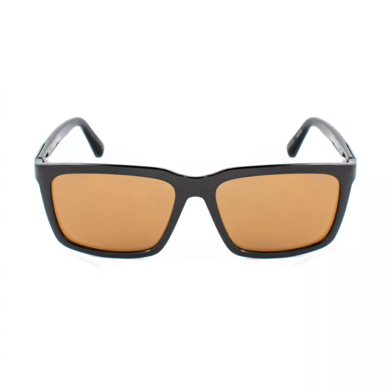 GUESS GF00062-5901E Herren-Sonnenbrille, eckig - Schwarzer Rahmen, graue Gläser, 59 mm