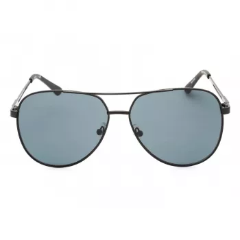 GUESS GF0231-02A Herren Rechteck-Sonnenbrille - Schwarzer Rahmen Graue Gläser 58mm
