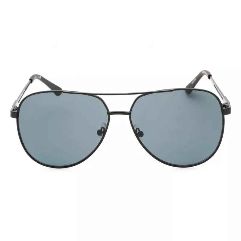 GUESS GF0231-02A Herren Rechteck-Sonnenbrille - Schwarzer Rahmen Graue Gläser 58mm