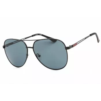 GUESS GF0231-02A Herren Rechteck-Sonnenbrille - Schwarzer Rahmen Graue Gläser 58mm