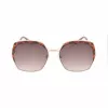 GUESS GF0410-5932F Damen-Sonnenbrille, eckig - Glänzend schwarzer Rahmen, Smoke-Gradient-Glas, 59 mm